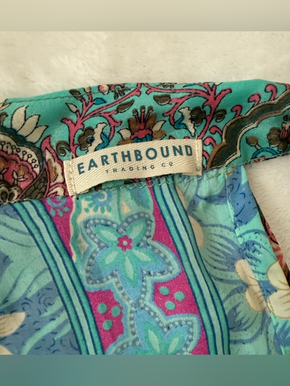 Earthbound Trading Co Wrap Skirt One Size Boho Paisley Floral Festival Gypsy OS - Picture 4 of 7
